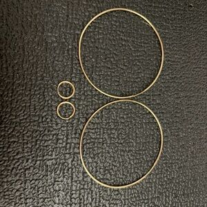 NWOT Babygold 14kt solid gold tiny and large set hoops